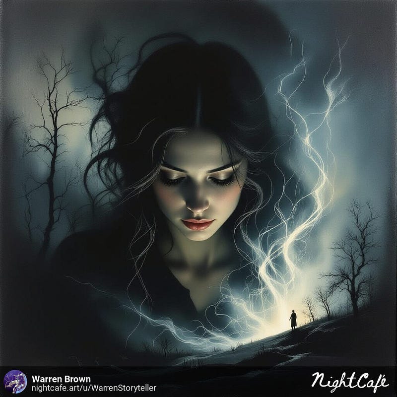 Woman in the darkness