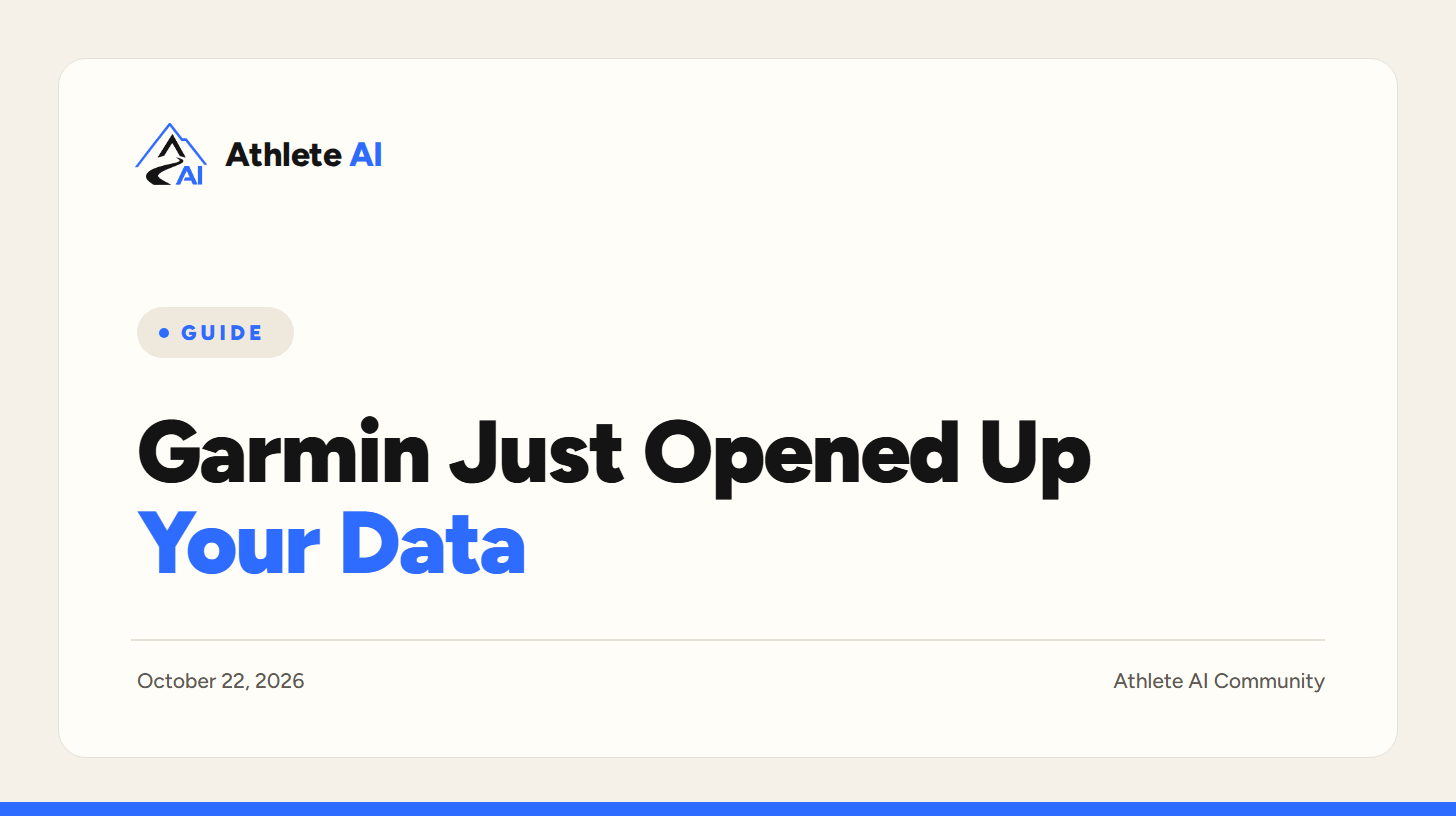Garmin Just Opened Up Your Data