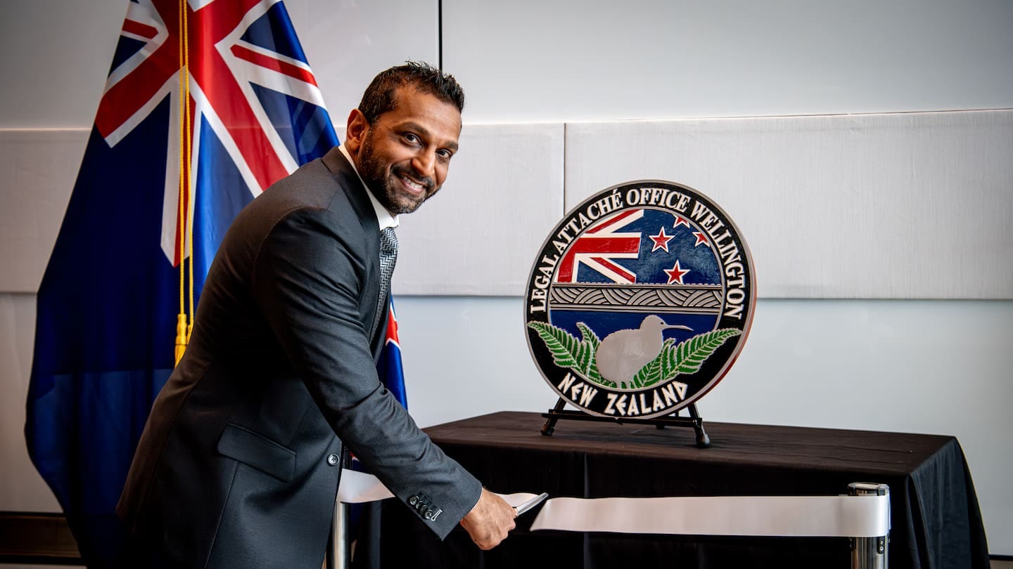 FBI director Kash Patel speaks after announcing a new office based in Wellington. Photo: US Embassy.