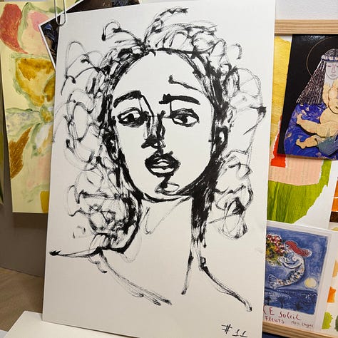 monochrome portraits on paper