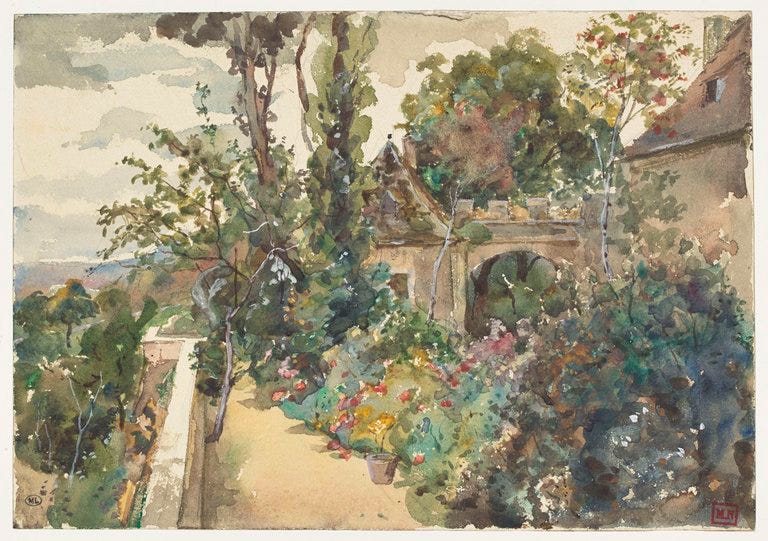Terraced garden, overlooking the countryside. Unknown date. Musée d'Orsay.
