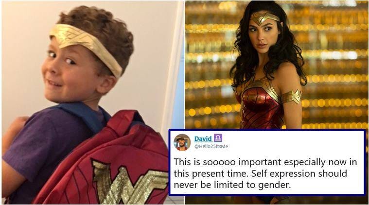 wonder woman, gal gadot, wonder boy, boy wonder woman crown, gender stereotyping, little kid wonder woman crown, good news, indian express, viral news, wonder woman, gal gadot, wonder boy, boy wonder woman crown, gender stereotyping, little kid wonder woman crown, good news, indian express, viral news,