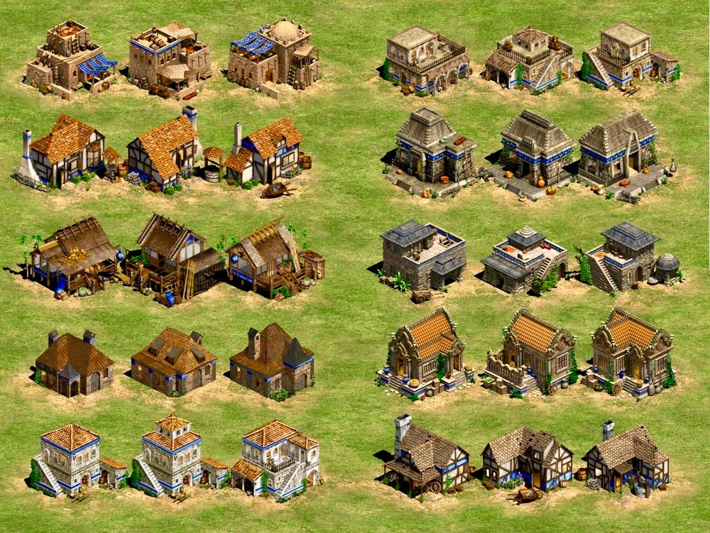Häuser aus dem Videospiel Age of Empires II