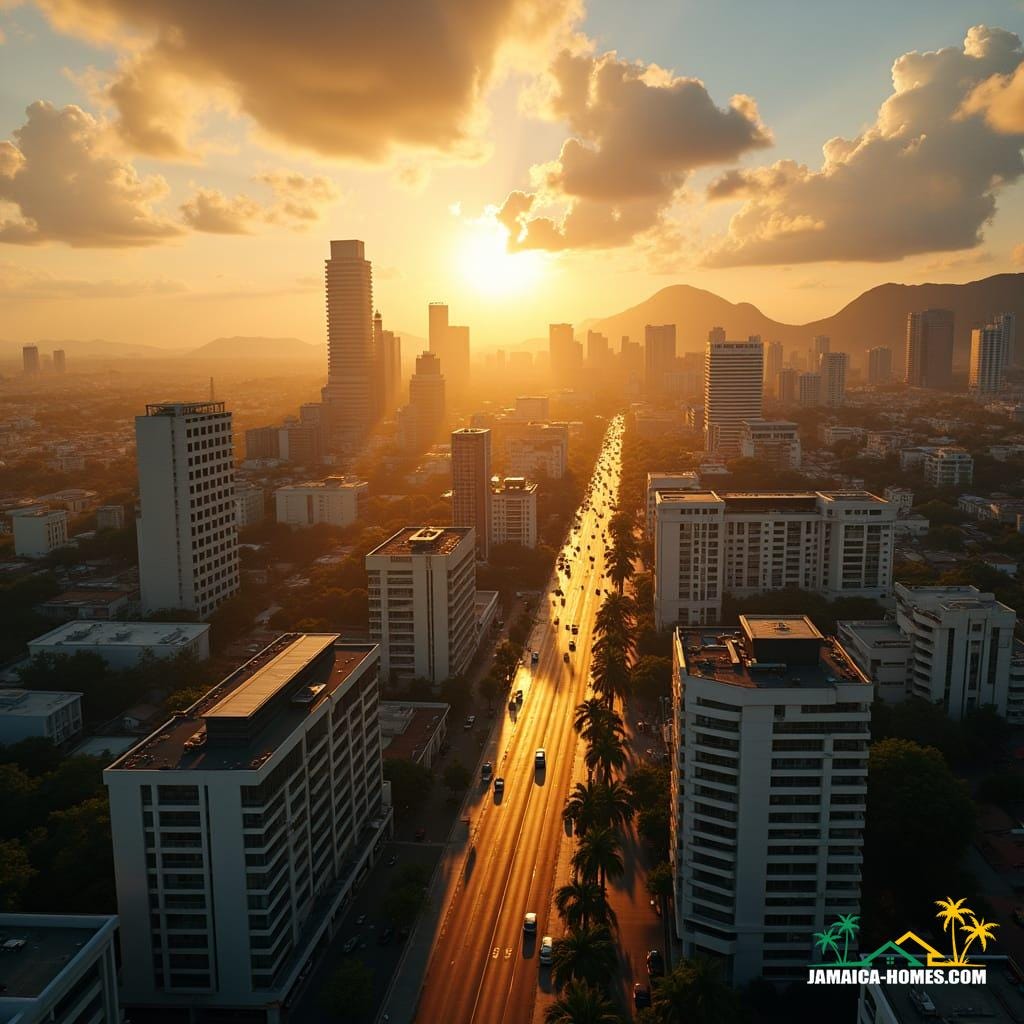 By 2035, Kingston, Jamaica, is set to showcase cutting-edge modern development schemes that redefine urban coastal living. These futuristic developments feature high-rise buildings with sleek glass facades, seamlessly blending with the Caribbean skyline while capturing breathtaking views of the sea and cityscape. Rooftop and infinity pools are standard, providing residents with luxury leisure spaces that offer panoramic views and innovative designs that maximize limited urban space.