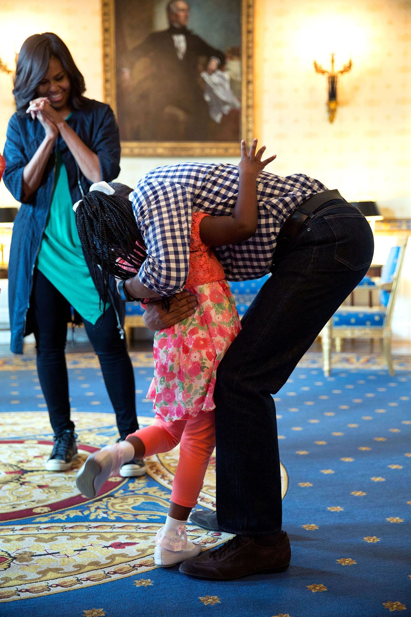 March 28, 2016: President Obama warmly embraces Caprina Harris, whose viral video about him leaving office touched hearts, during the annual White House Easter Egg Roll. March 28, 2016: President Obama warmly embraces Caprina Harris, whose viral video about him leaving office touched hearts, during the annual White House Easter Egg Roll.