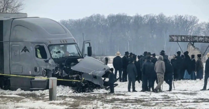 ICE arrest Central Asian migrant Bekzhan Beishekeev, a 30-yr old truck  driver who killed 4 AMISH men in Indiana yesterday in a collision