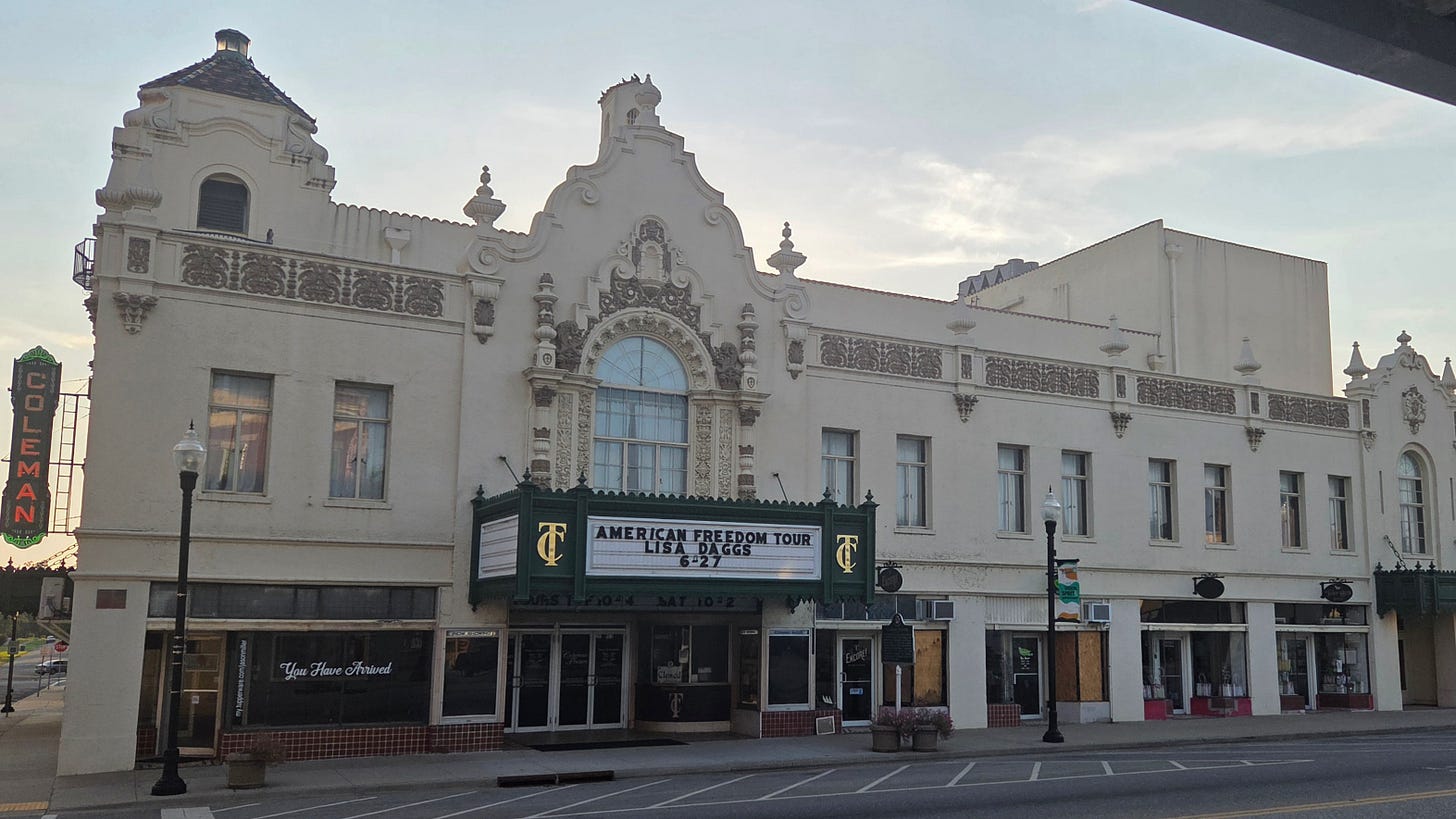 Outside of the Coleman Theater building