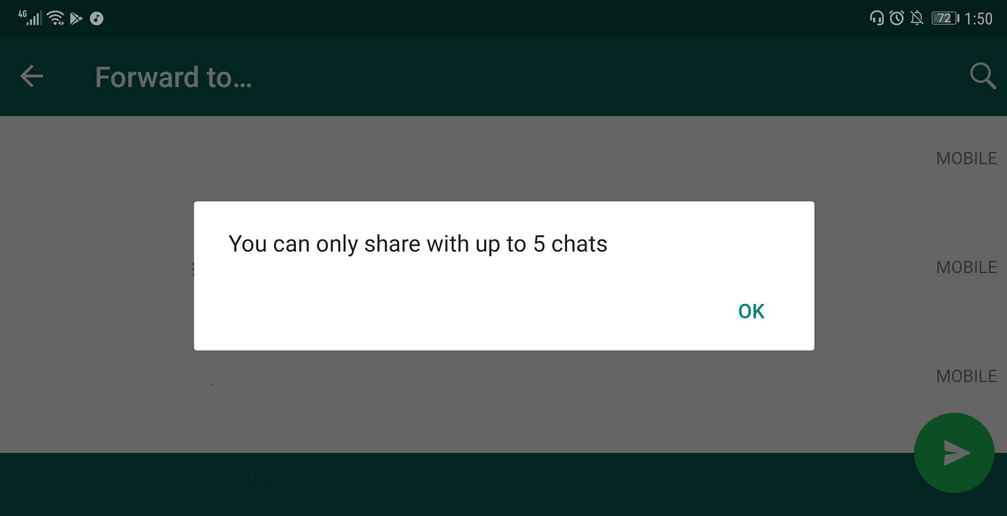WhatsApp limits message sharing for all to tackle fake news