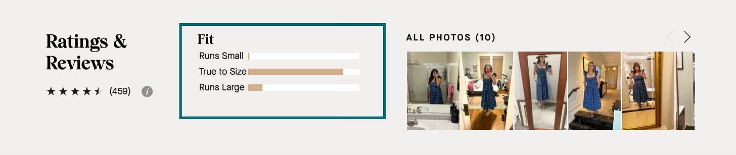 Rent the Runway Fit Bar Chart - Runs small, true to size, runs large