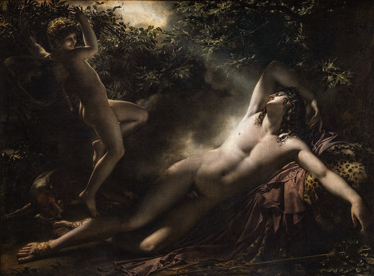 Sleeping young man lit by a beam of moonlight Sleeping young man lit by a beam of moonlight