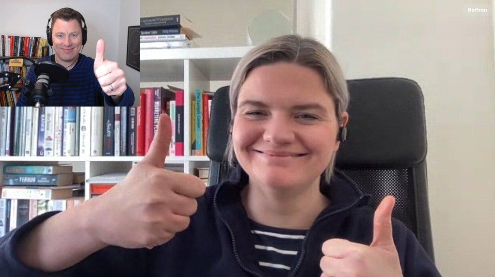 Bethan Vincent and me before the recording