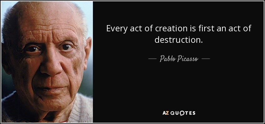 Pablo Picasso quote: Every act of creation is first an act of ... Pablo Picasso quote: Every act of creation is first an act of ...