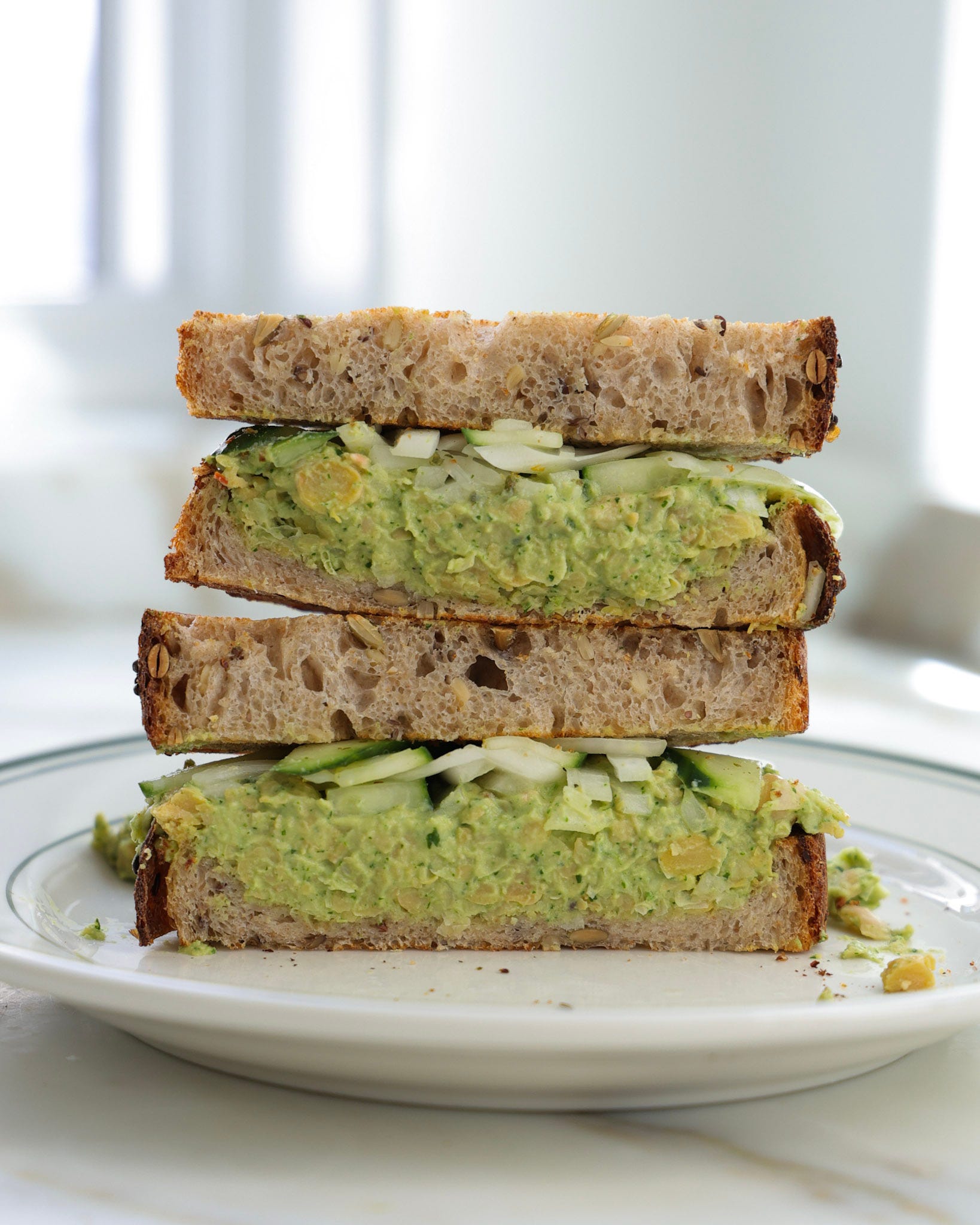Green Chickpea Salad with Marinated Veggies - Snacks