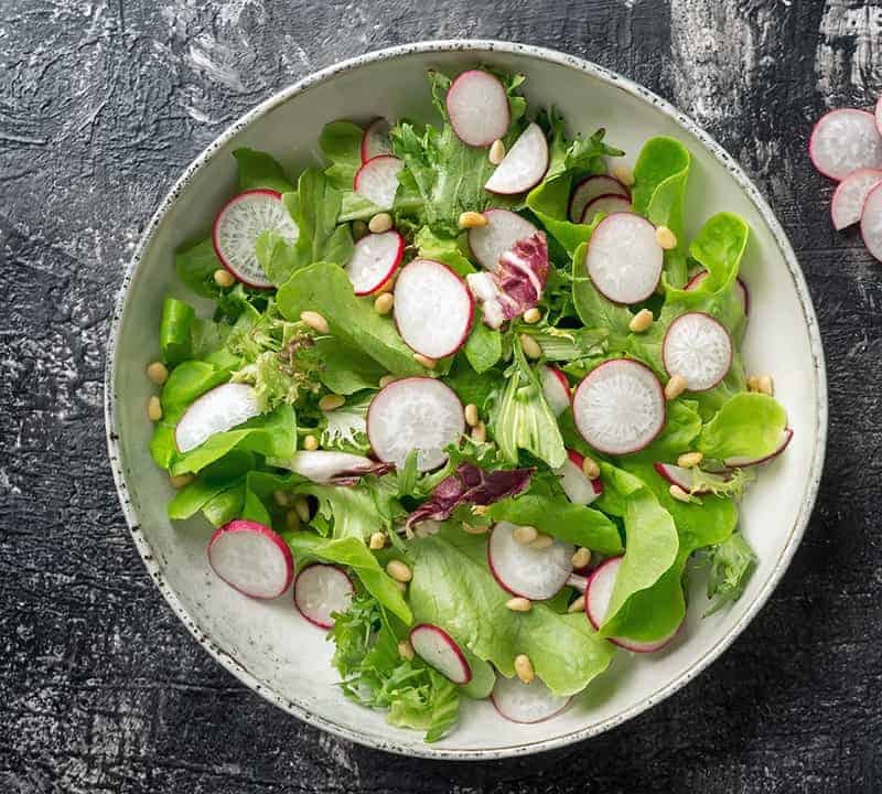 samin nosrat little gem salad sliced herbs radishes