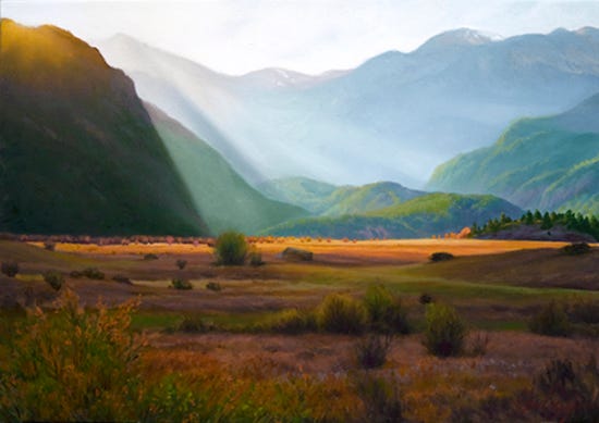 Oil Painting of Moraine Park in RMNP by John Hulsey