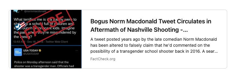 https://www.factcheck.org/2023/03/bogus-norm-macdonald-tweet-circulates-in-aftermath-of-nashville-shooting/