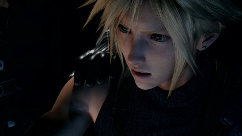 Transition from Cloud's subconsciousness to Sephiroth's intrusion.