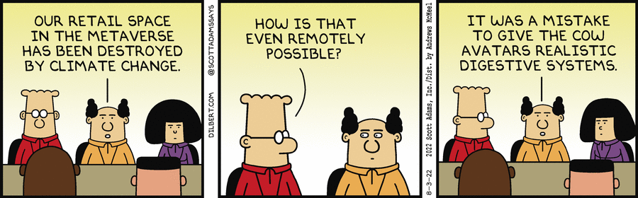 Climate Change In The Metaverse - Dilbert by Scott Adams