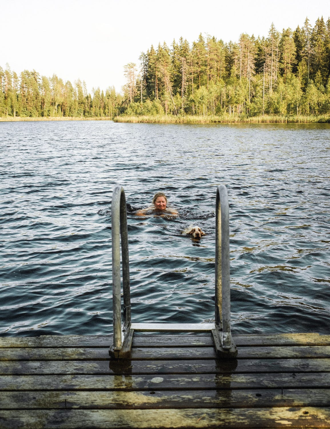 swimming in a finnish lake