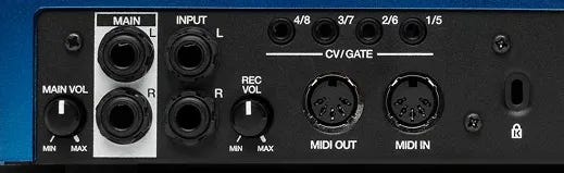 Back Panel of MPC ONE G2 showing two main inputs and ouptuts Back Panel of MPC ONE G2 showing two main inputs and ouptuts