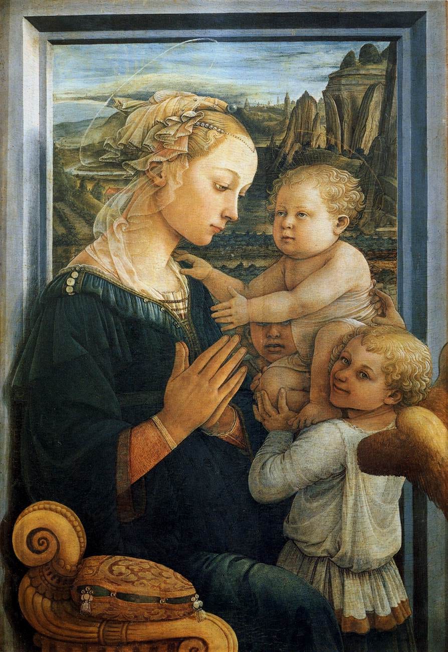 Madonna and Child with Two Angels by Filippo Lippi