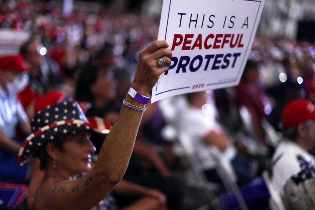 Trump defies virus rules as 'peaceful protest' rallies grow | PBS NewsHour