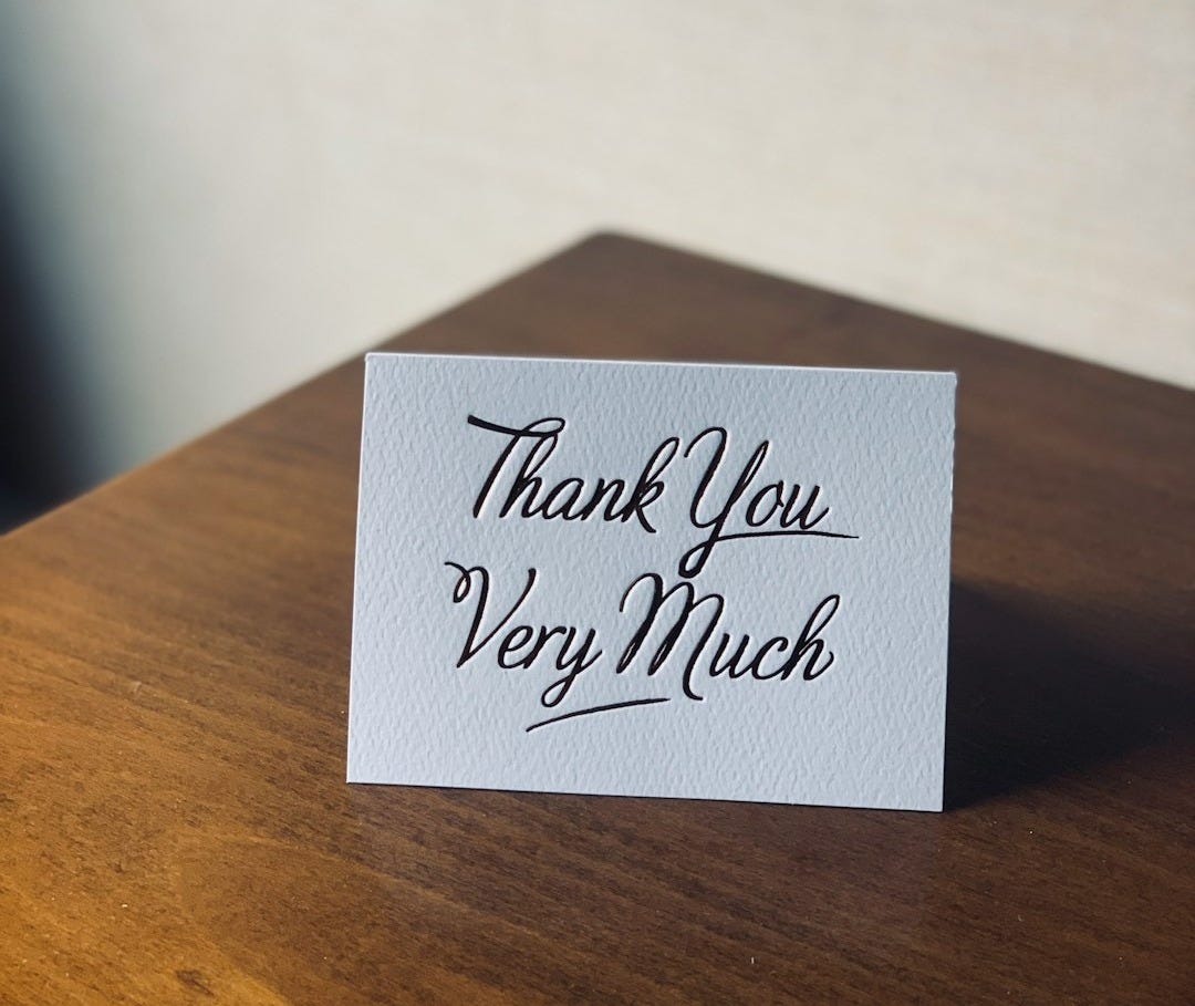 thank you very much sign