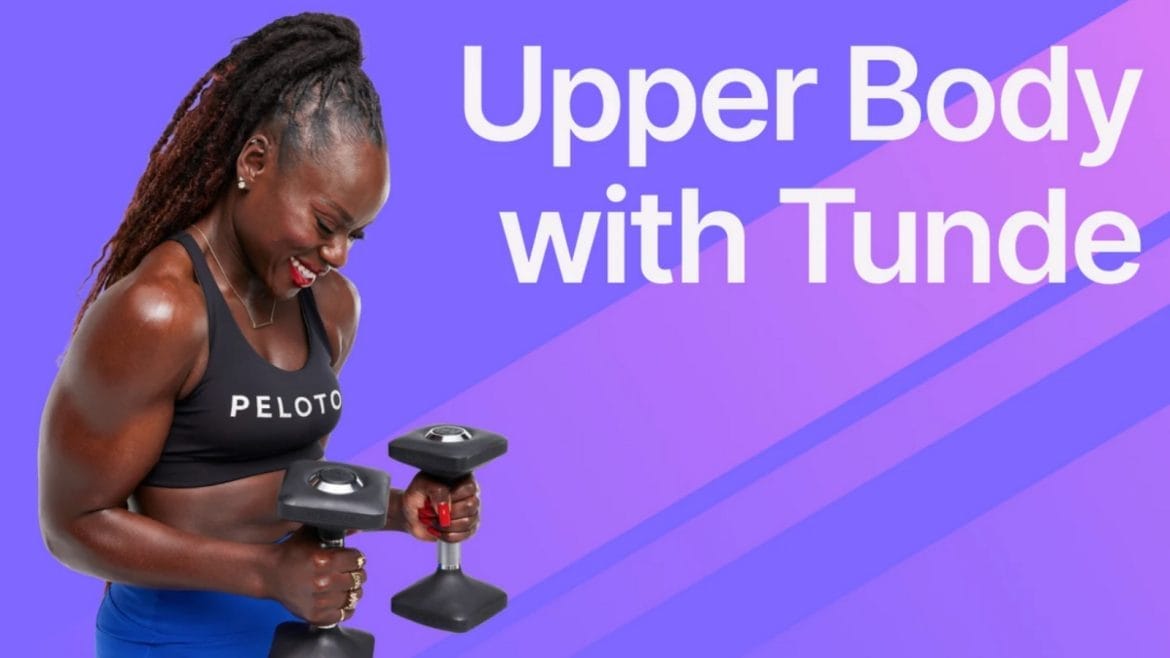 Upper Body strength with Tunde program on Peloton.