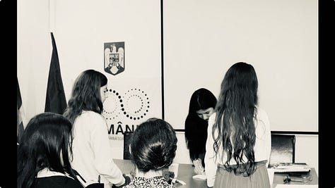Surrounded by poetry lovers, both young and old.