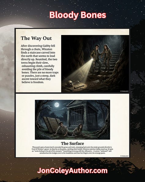 9 promo pics, mostly about the book Bloody Bones.