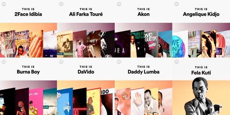 Screengrab spotify africa hub