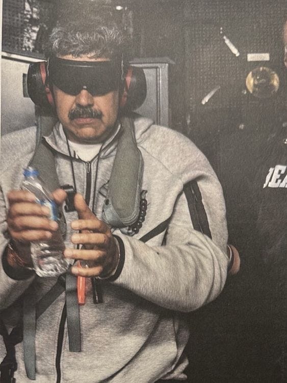 Maduro on a US warship after his capture