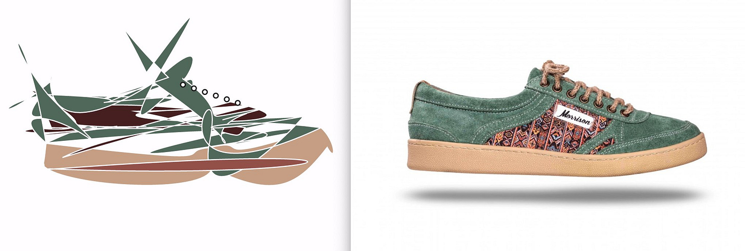 Here is Hybrid Maya Sneaker and the original inspiration