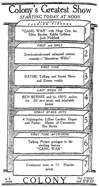 文件:Colony theatre (NWC) theatre bill from November 18th 1928.png 文件:Colony theatre (NWC) theatre bill from November 18th 1928.png