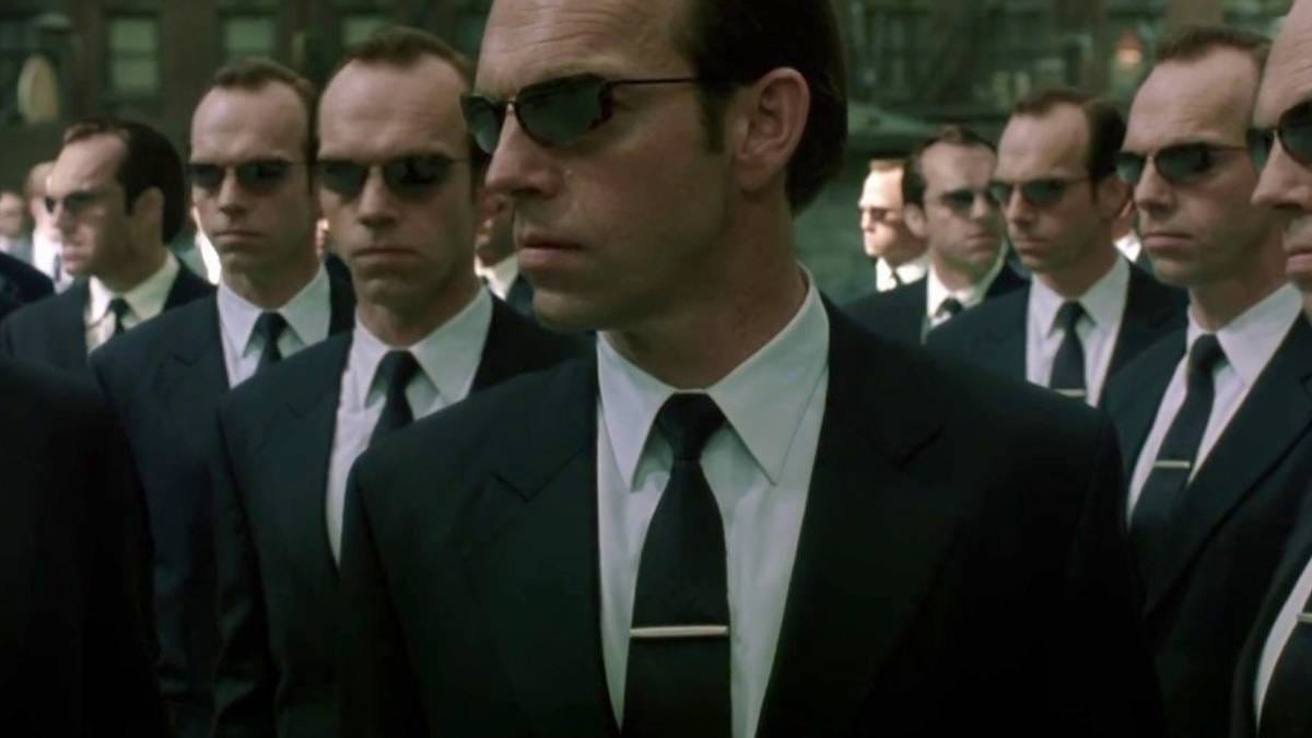 Agent Smith replicated in The Matrix.