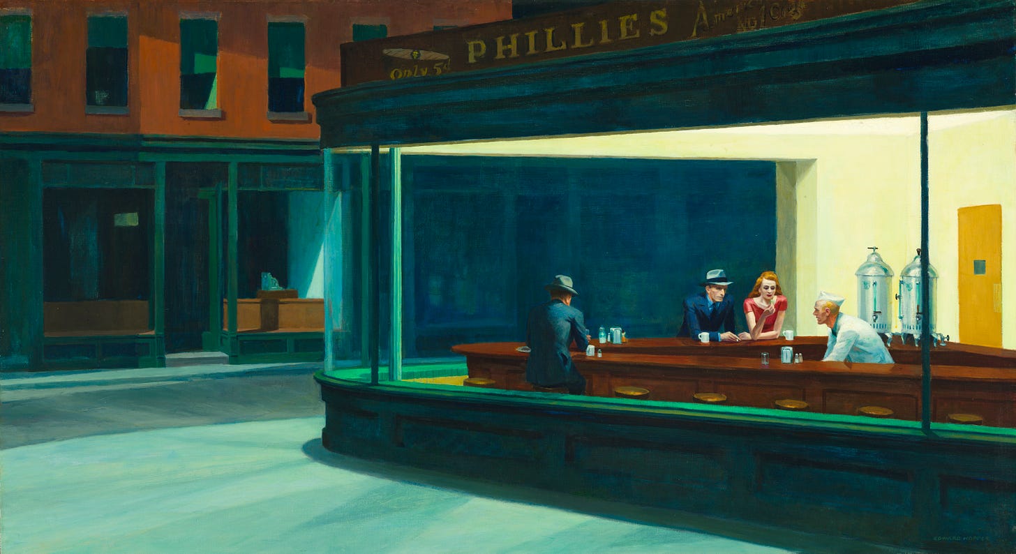 Hopper Nighthawks painting Hopper Nighthawks painting