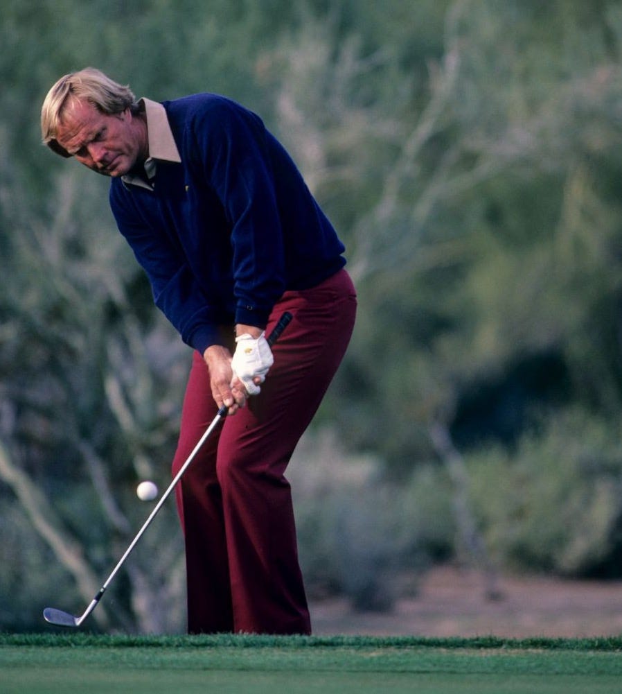Jack Nicklaus chipping from the fringe during the 1984 Skins Game |  Collections | University of St Andrews