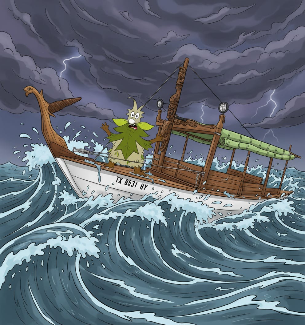 A cartoon of a boat in a stormy sea

AI-generated content may be incorrect.