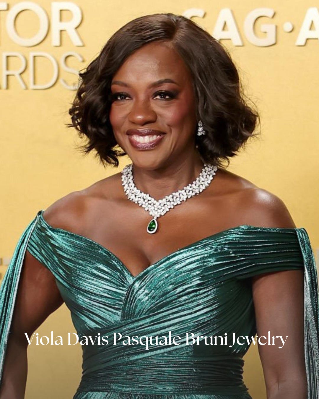 Viola Davis wearing luxury jewelry by Pasquale Bruni at the Actors Awards 2026 ceremony.