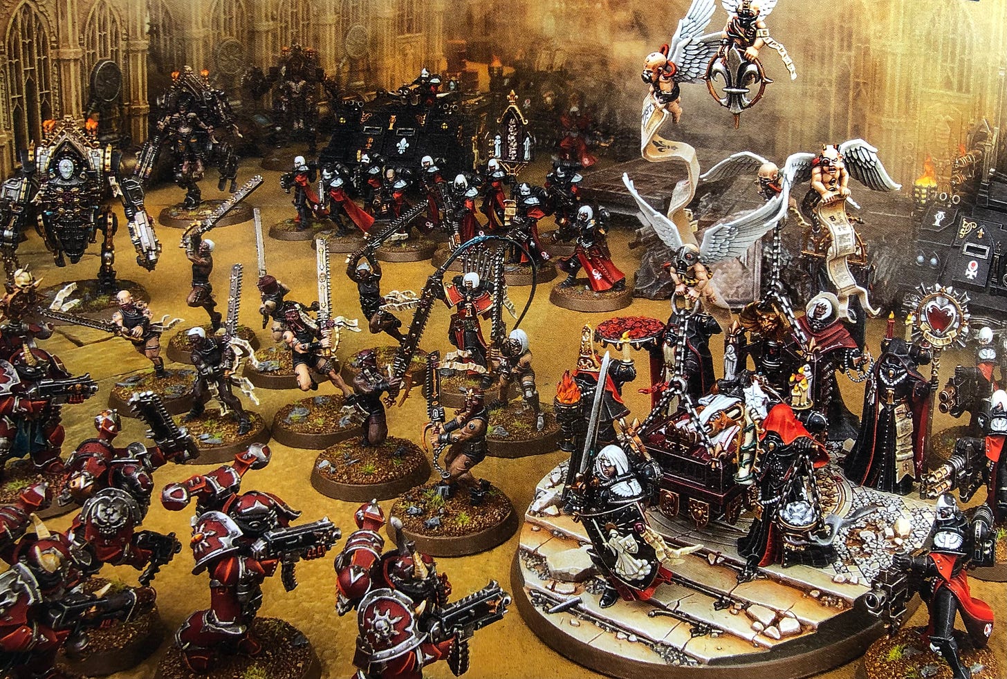 Adepta Sororitas face off against the forces of the Blood God, Khorne