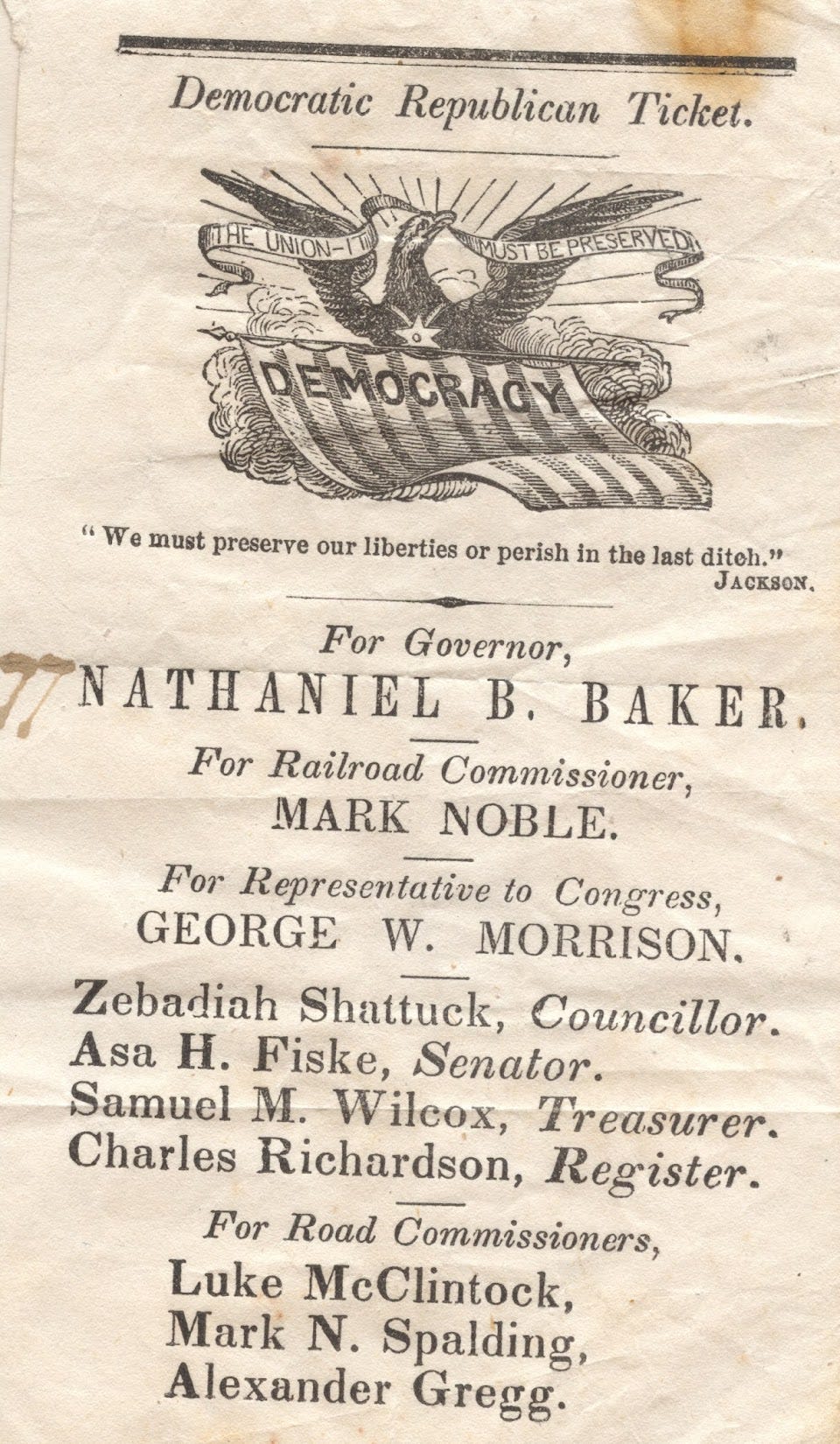 Democratic Republican Ticket