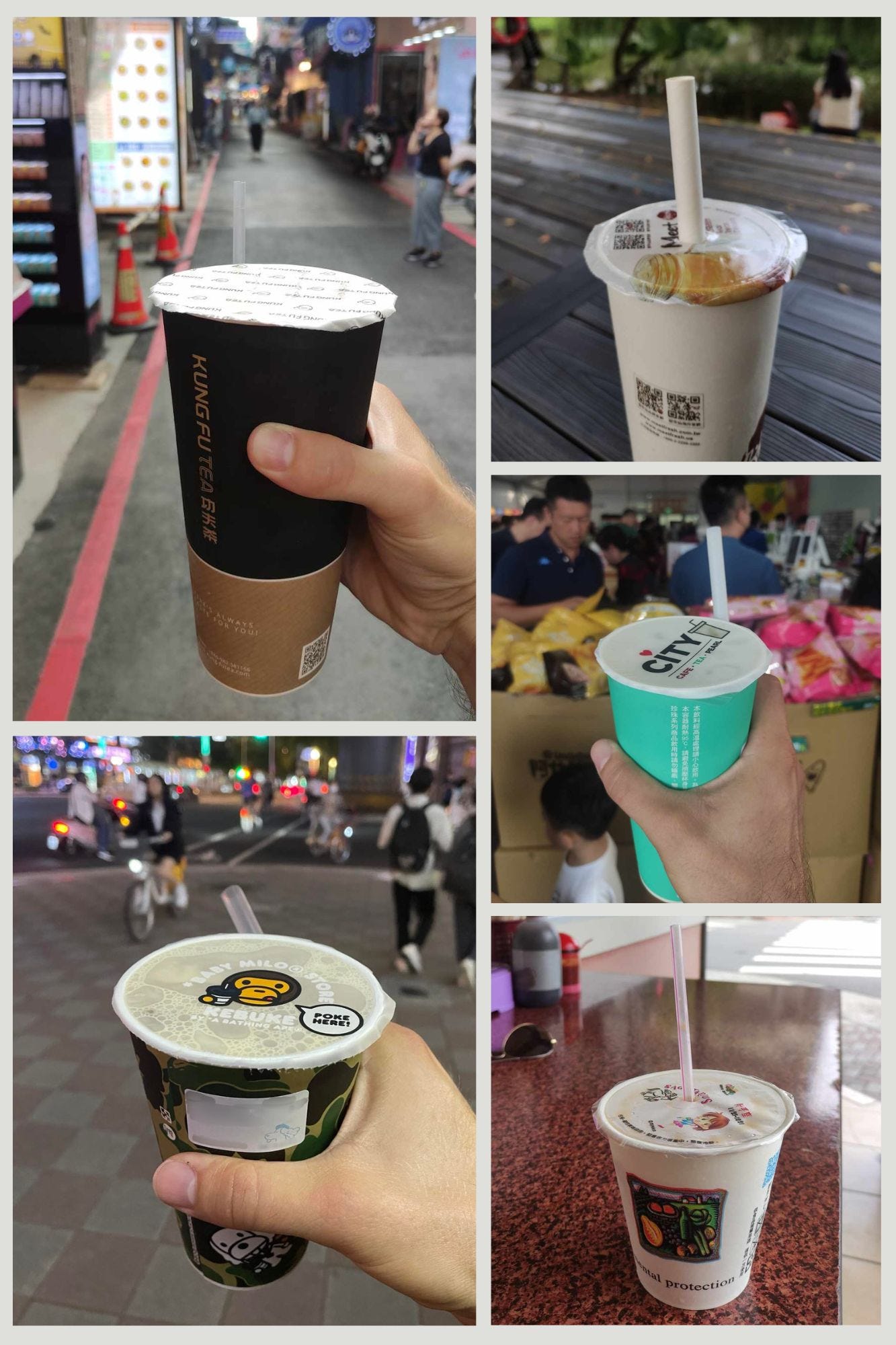 boba tea collage