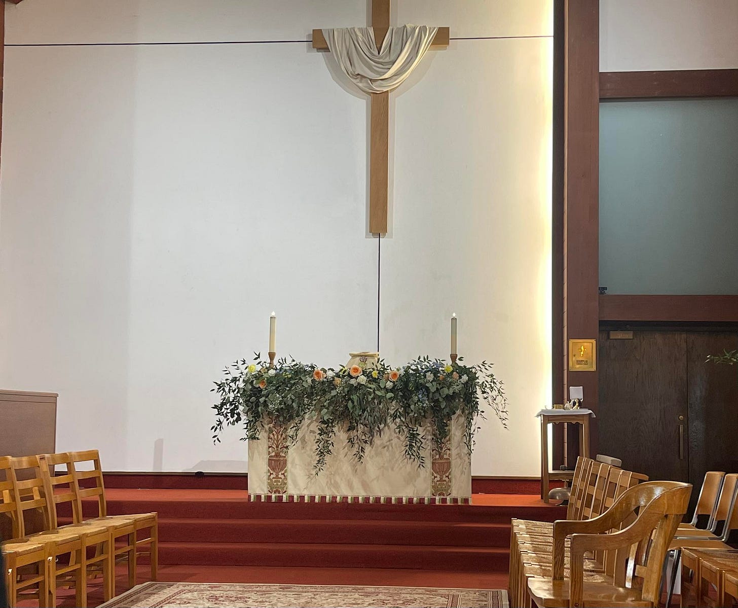 May be an image of candle holder, baby's-breath and amaranth