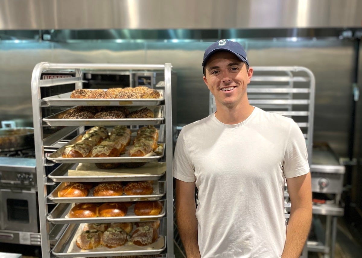 Aaron Emas and his bagels.