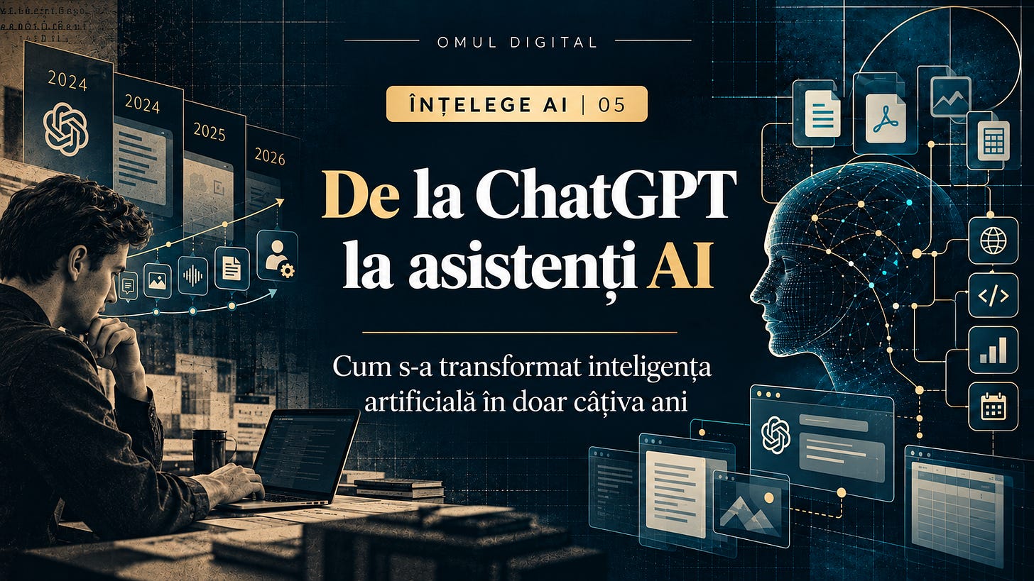 De la ChatGPT la asistenți AI: cum s-a transformat inteligența artificială în doar câțiva ani De la ChatGPT la asistenți AI: cum s-a transformat inteligența artificială în doar câțiva ani