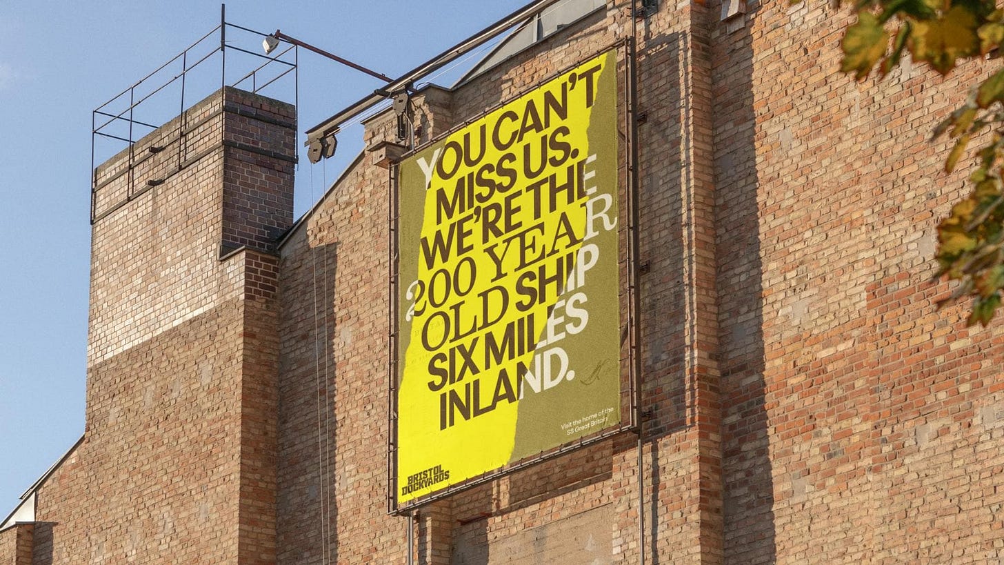 how and how bristol dockyards branding identity design bpo review billboards