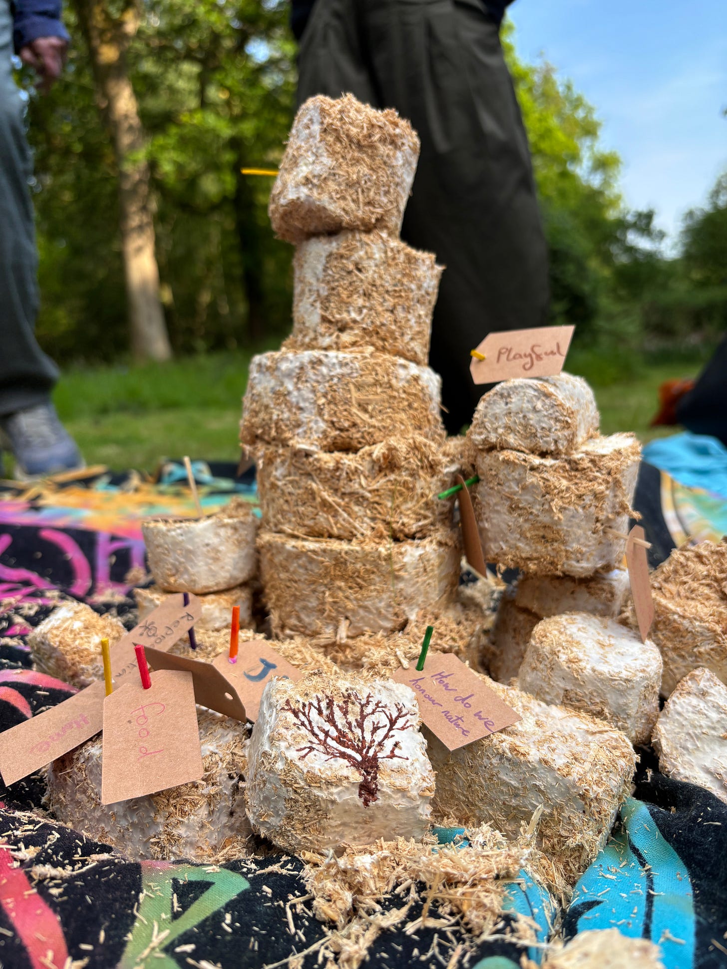 Decomposing mycelium building blocks