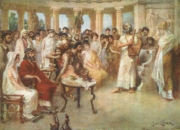 Demodocus sings about the conquest of Troy, Jan Styka | Mythology ... Demodocus sings about the conquest of Troy, Jan Styka | Mythology ...