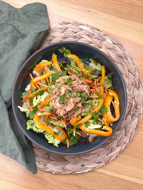 healthy lunch, tuna salad, lazy lunch