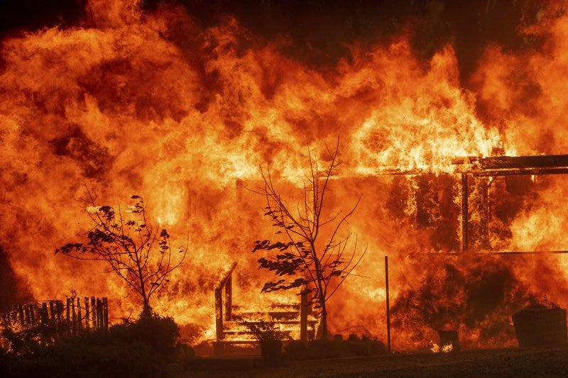 a burning home